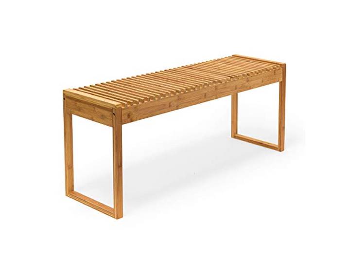 Relaxdays Sitzbank, Bambus, 2-3 Personen, Flur, Diele, Natur