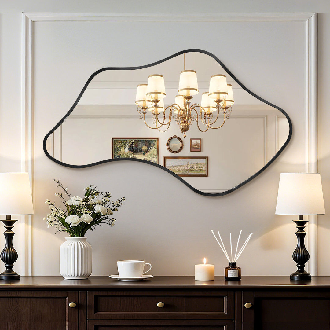 Fairmont Park Aluminium Leaning and Wall Mirror Black 100 cm H x 60 cm W