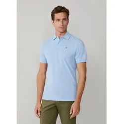 Hackett London für Herren. HM5600093 Hellblaues schmal geschnittenes Piqué-Poloshirt (M), Lässig, Baumwolle, Kurzarm