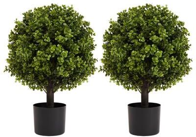 Kodotan sofa 22in Boxwood Ball Shaped Artificial Topiary Shrubs Tree in Pot for Home and Garden Decoration 2pcs/set