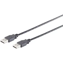 USB-A Verbindungskabel, 2.0, schwarz, 1m