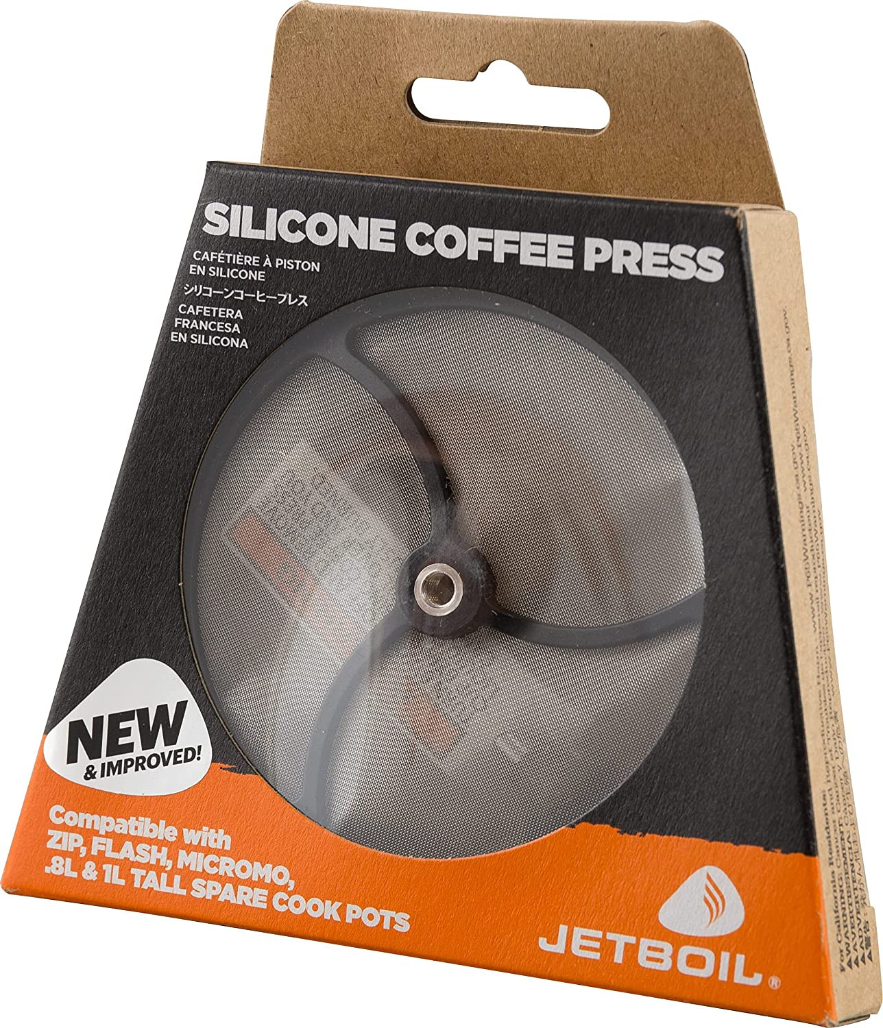 Jetboil siliconen koffiefilter voor French press, geschikt voor Flash, Zip en MicroMo systemen, zwart
