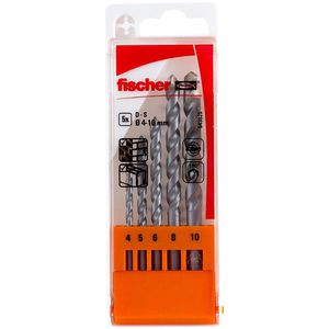Fischer Bohrer D-S, 543025, 5-teiliges Set, 4-10mm, Steinbohrer