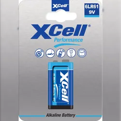 XCell Alkaline 6LR61 9V Block Batterie - passend für Rauchmelder, Messgeräte & Audio
