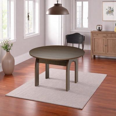 ZWYO HOSIMU "Solid Wood Extendable Dining Table, Converts Oval to Round 51.2"" Table with Drop Leaf & Arch Legs"