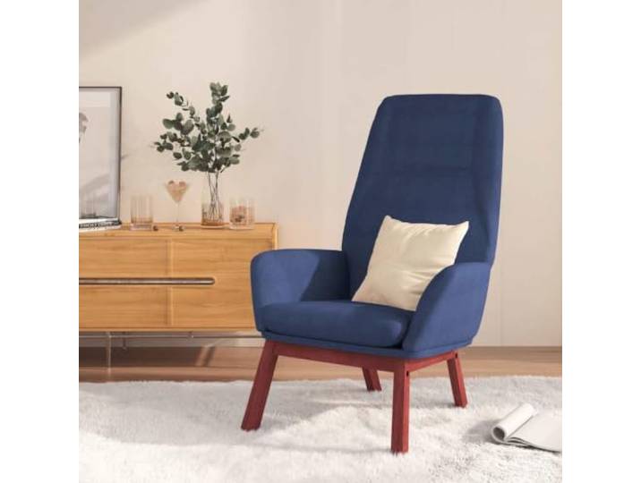 HEFZGDB Relaxsessel Blau Stoff Bequemer Sessel mit Metallrahmen und Kautschukholzbeinen für Wohnzimmer Esszimmer Restaurant