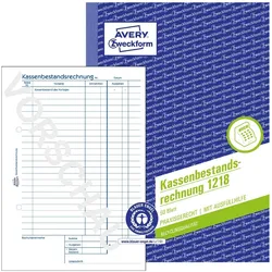 Avery, Formular, Kassenbestandsrechnung