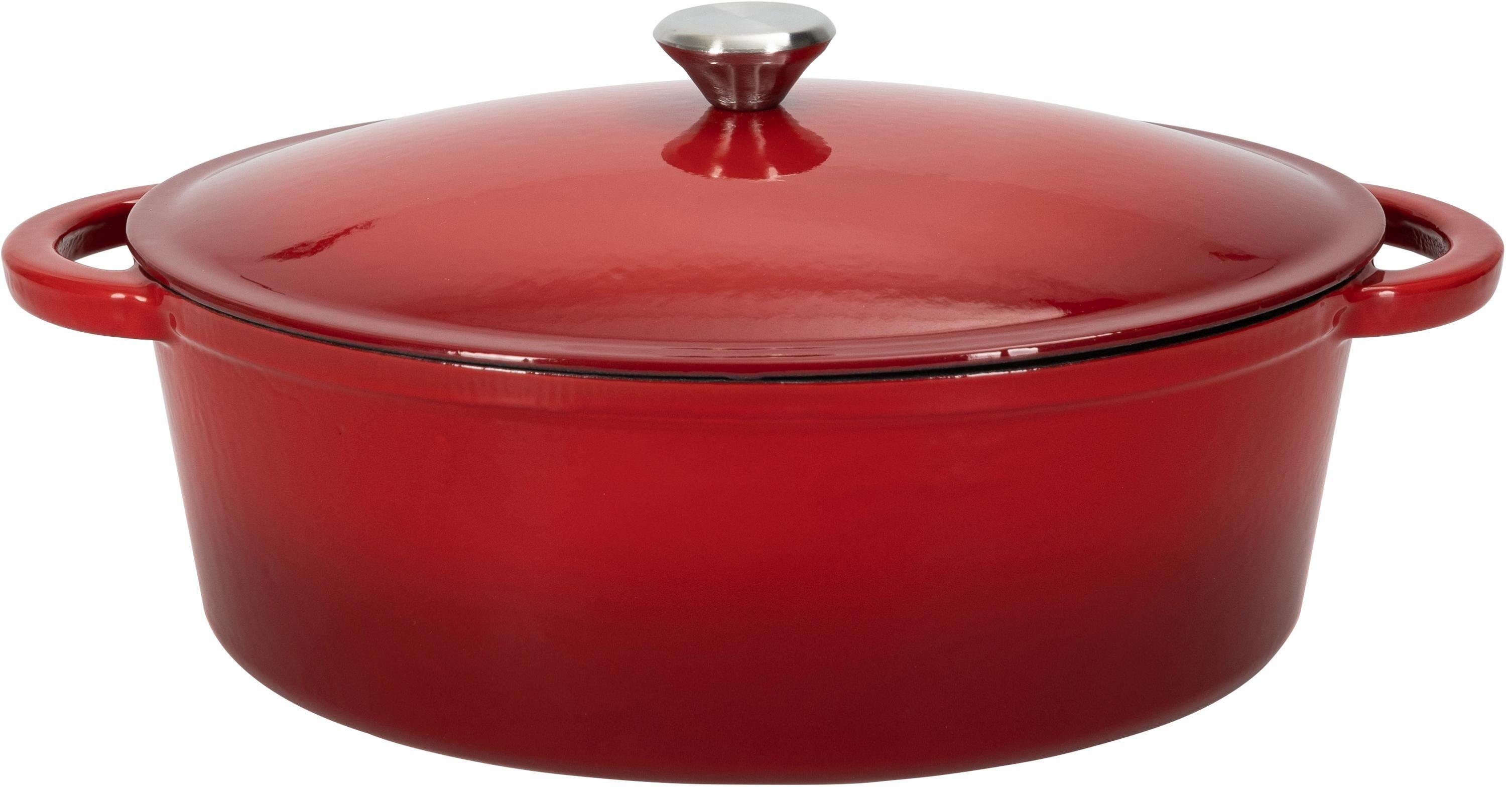 Bräter NOUVEL "Bräter Oval", rot, B:32cm H:12cm Ø:32cm, Töpfe, Bräter rot 6,5 l + Ø 32cm + Höhe 12cm