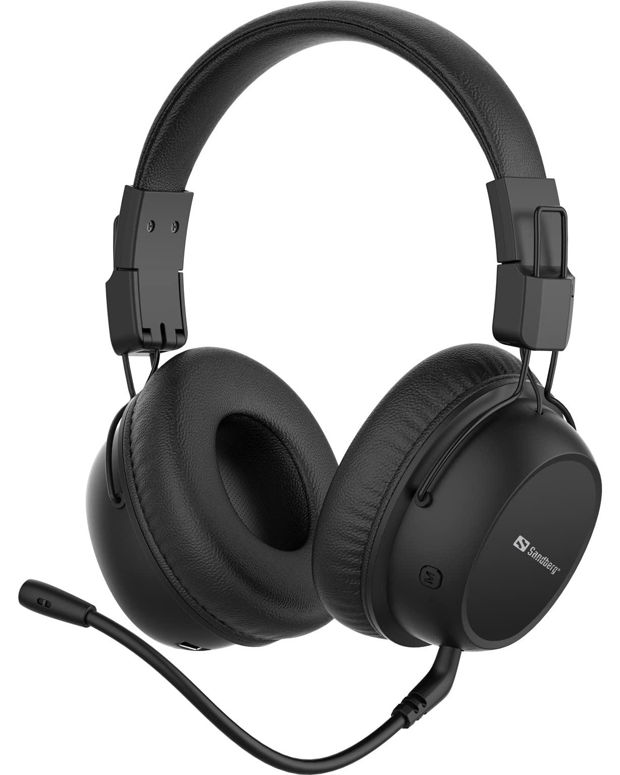 Sandberg 126-36 Bluetooth-hoofdtelefoon met actieve ruisonderdrukking (ANC) en flexibele microfoon