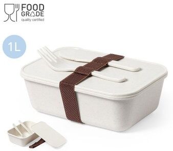 Porta Pranzo Weaver 1L in PP senza BPA con Posate e Cinghia Personalizzate o neutre