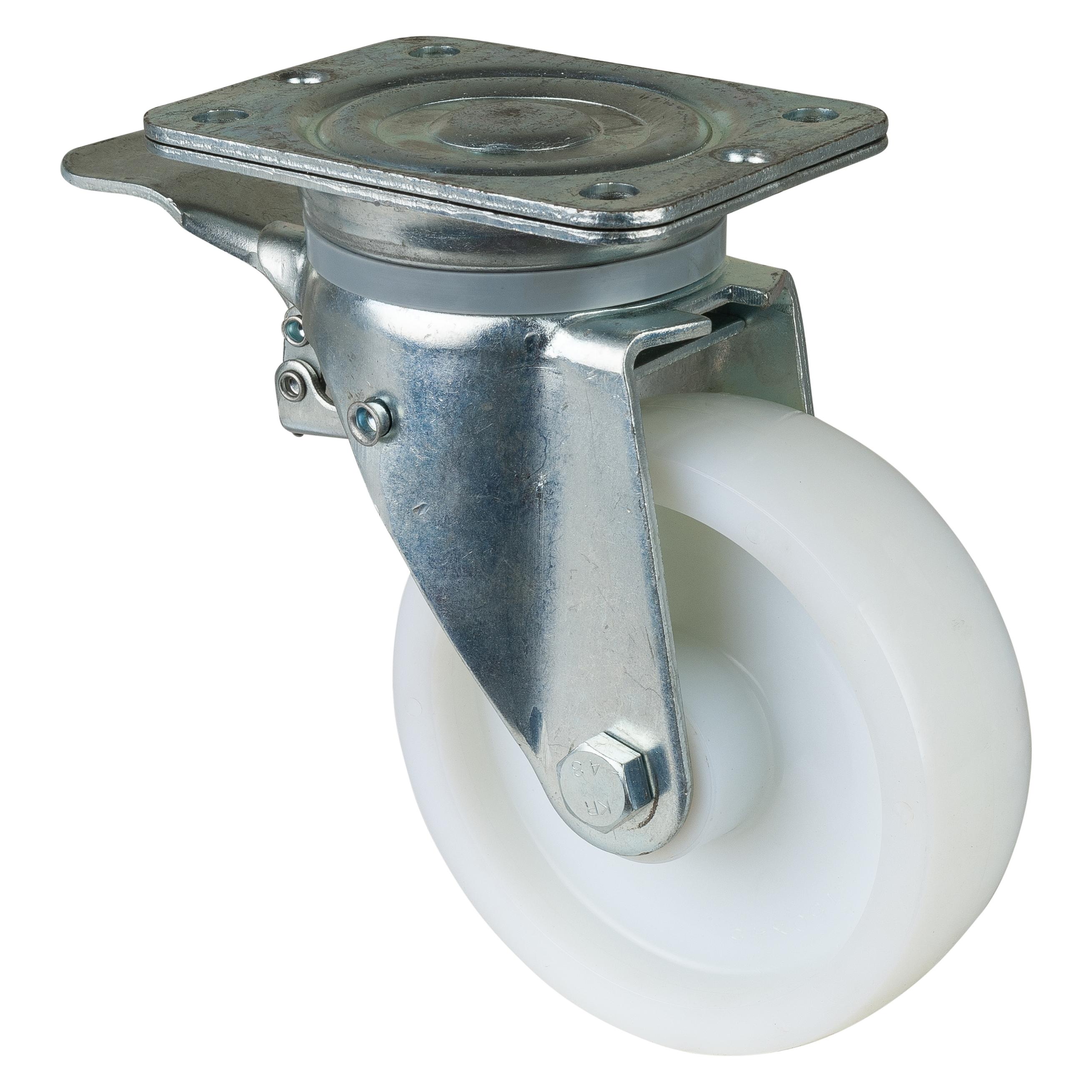 BS Rollen Schwerlastlenkrolle Rad-Ø 150 mm Tragfähigkeit 600 kg mit Feststeller Kunststoff 138x110mm (N120.B10.151)