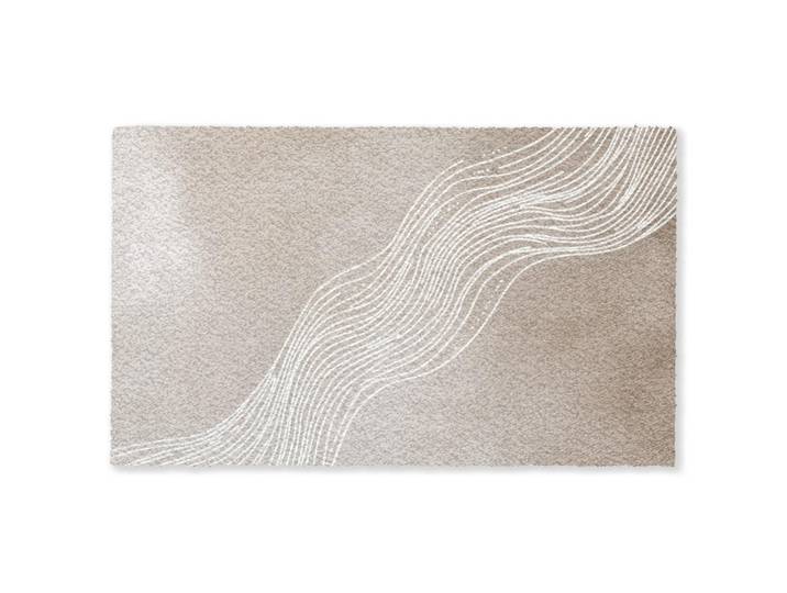 MuchoWow Fussmatte Wellenlinien - Fließend - Sandfarben Fußabtreter 150x90 cm, Beige, Kunststoff, Rechteckig, 150x0.4 cm, rutschfeste Unterfläche, Teppiche und Böden, Schmutzfangmatten, Fußmatten