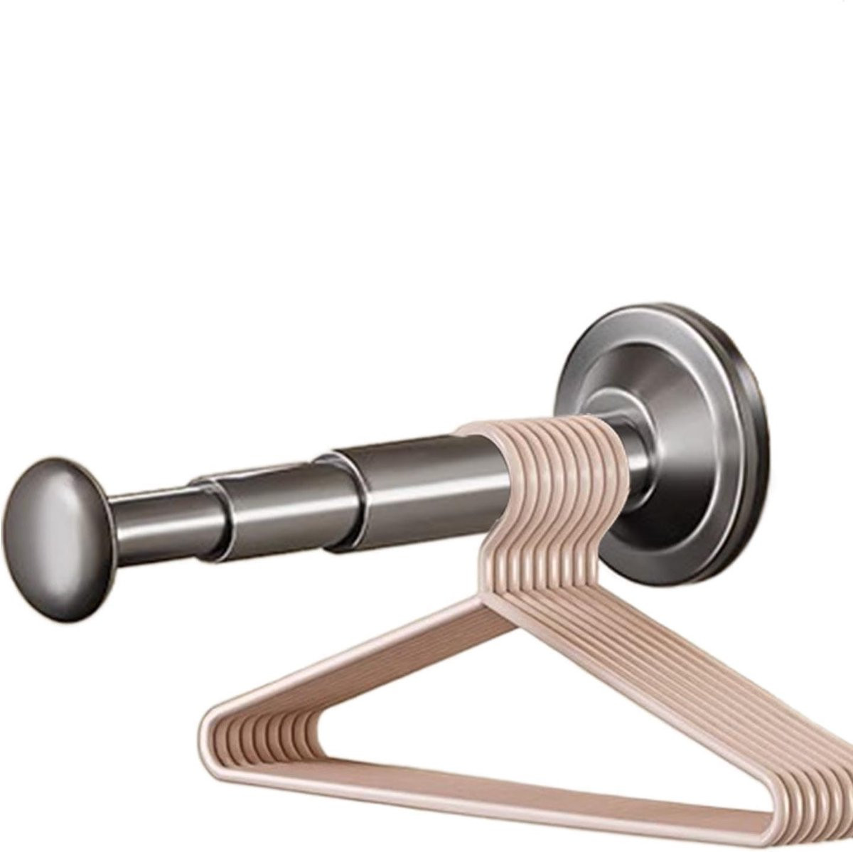 Telescopische kledinghanger Grijs - Intrekbaar en ruimtebesparend kledingrek voor de badkamer - 20.5 x 7 cm