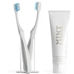 MINT HOLLYWOOD SMILE 2 Handzahnbürsten Polish & Zahnpasta aufhellende Wirkung
