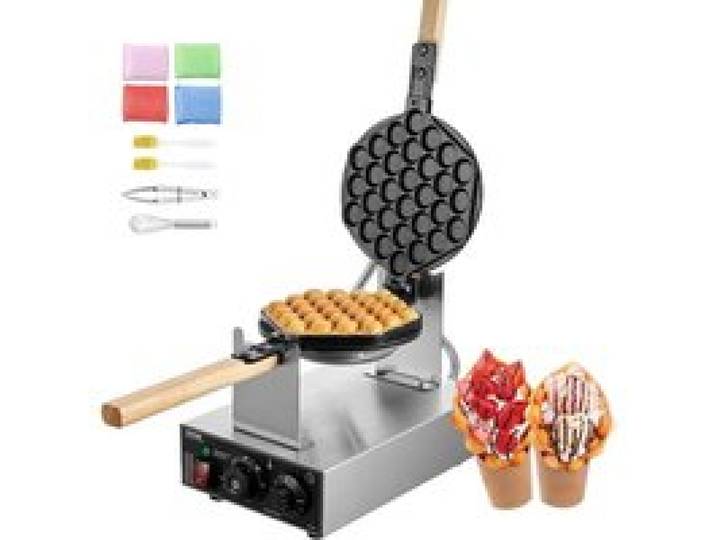 Gaufrier Commercial 1400 W Appareil À Gaufre À Bulles En Acier Inoxydable Antiadhésif Rotatif À 180 ° Avec Contrôle De[AA217]