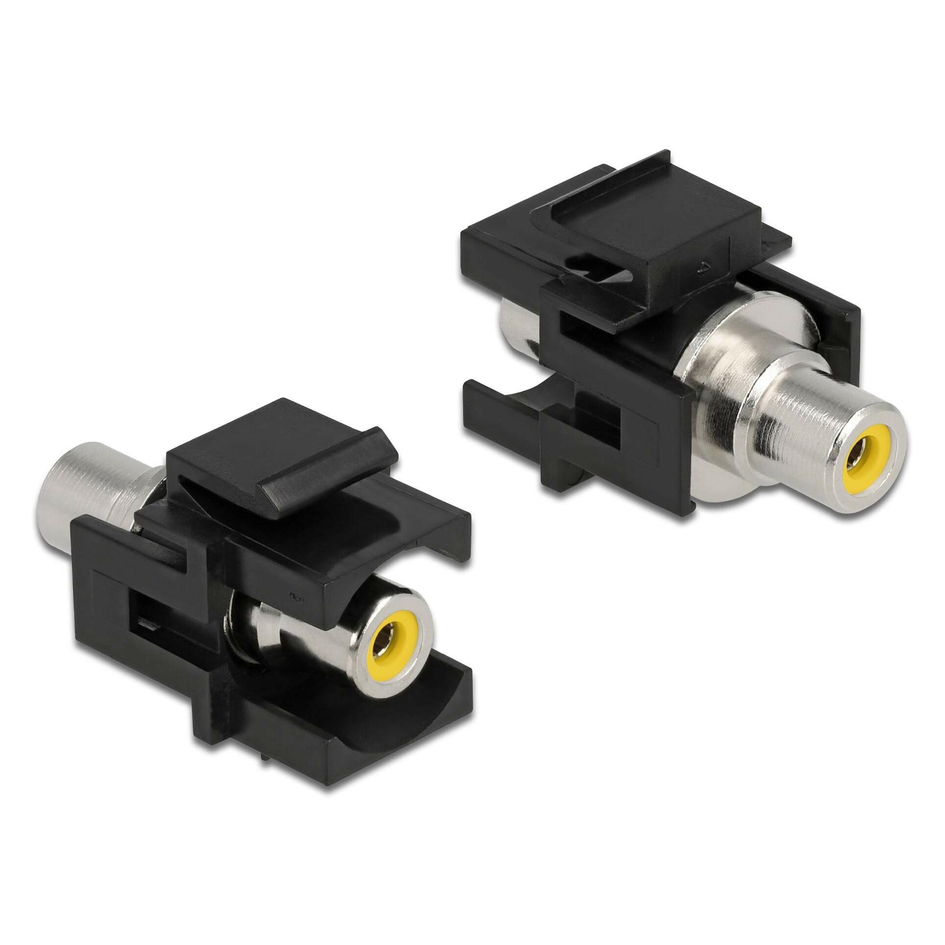 Delock Keystone-Modul Cinch-Buchse auf Cinch-Buchse Gelb / Schwarz (Diverse) (86740)