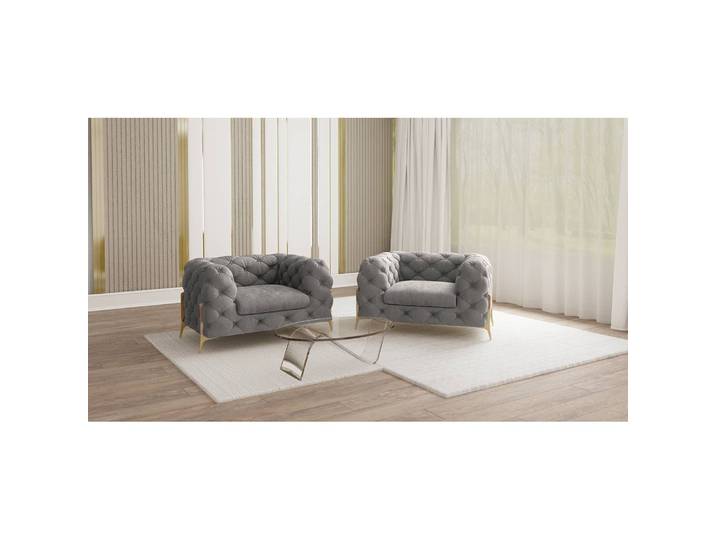 Sessel II Braun Samt Ravi 125 x 73 x 100cm