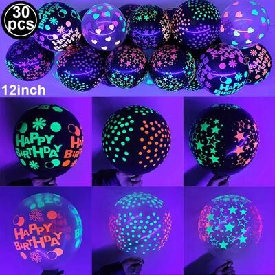 Uplift Picks Neon Party Fedora Hats Glow Bright Under UV Blacklight Party Celebrations balloons (30 Pcs)