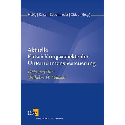 Aktuelle Entwicklungsaspekte der Unternehmensbesteuerung, Gebundene Ausgabe von Michael Hebig,Karin Kaiser,Kurt-Dieter Koschmieder, Erich Schmidt