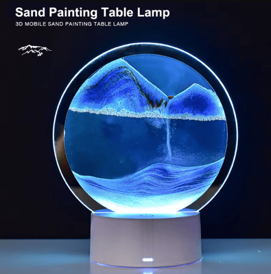 Uplift Curations 3D Quicksand LED Table Lamp Rotating Sand Art Night Light Decor orange