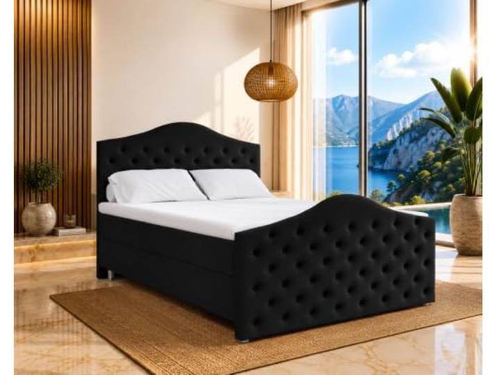 Best For Home - Roma Boxspringbett Bonellfederkern inkl. 7-Zonen Topper T-30 Boxspringbett mit Bettkasten Polsterbett mit Bettkasten Boxspringbett mit Matratze Bettkastenbett mit Lieferung