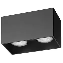 Brumberg Aufbau-Downlight TURN-RE, IP20, rechteckig, 2x GU10 (exkl.),Aluminium, strukturschwarz BRUM-45135180