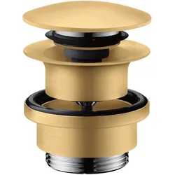 hansgrohe AXOR Ablaufventil, Push-Open, mit Überlaufloch, 51300250, Farbe: Brushed Gold Optic