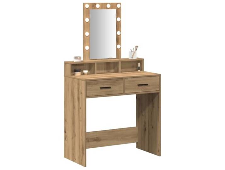 vidaXL Schminktisch Braun 79 x 41 x 140 cm Holzwerkstoff Hier hast du jede Menge Platz für deine Sachen,