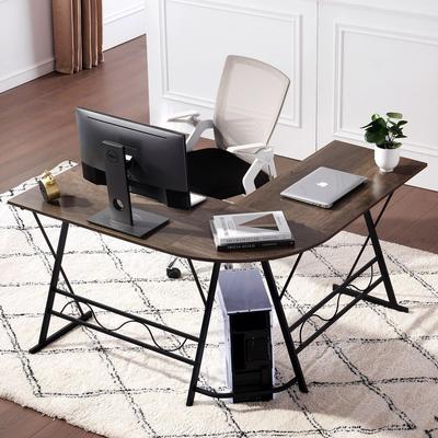 Ivinta L-Shaped Computer Corner Desk, 49.6 inch Gray Home Office Desk