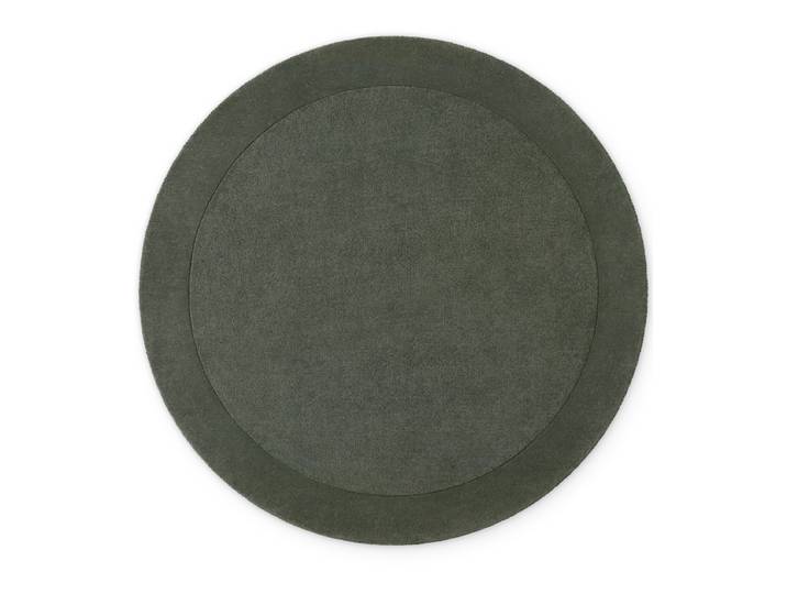 Wollteppich Kivi rund Grün/Grün Ø 150cm Baumwollstoff/Wolle