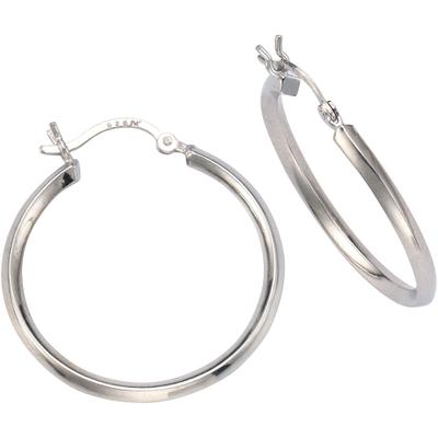 Paar Creolen FIRETTI "Schmuck Geschenk Silber 925 Basic glänzend verschiedene Größen Silber" Gr. 30, silber (silberfarben), Ohrringe, Damen, 30, Silber 925 (Sterlingsilber)