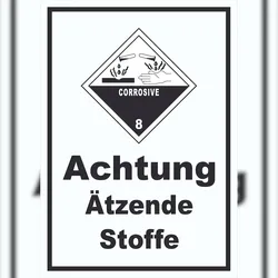 HB-Druck Schild Ätzende Stoffe Corrosive hochkant A4 (210x297mm)