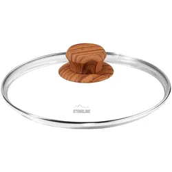 STONELINE® 28 cm Glasdeckel, mit Knauf in Holzoptik