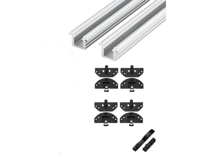 Schiebetürschiene mit PE-Rolle for Schrank- und Kleiderschranktüren(Double Door,200cm)