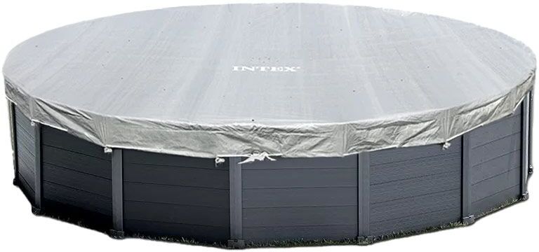Bâche de protection pour piscine Intex Graphite ou Sequoia - Piscine diamètre 4,78m