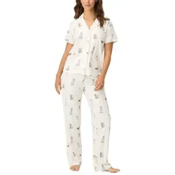 PJ Salvage My Dog Is My Valentine Pyjama Weiß Muster Small Damen