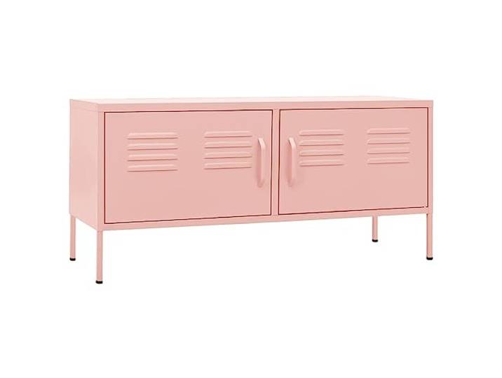 vidaXL TV Schrank mit 2 Türen Lowboard TV Möbel Tisch Board Sideboard Fernsehtisch Fernsehschrank HiFi-Schrank Rosa 105x35x50cm Stahl