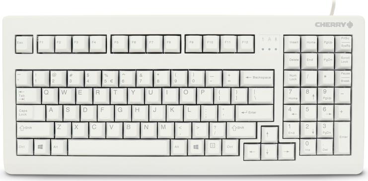 CHERRY G80-1800, Volle Größe (100%), Kabelgebunden, USB, QWERTY, Grau