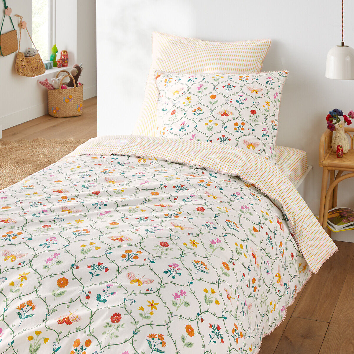 LA REDOUTE INTERIEURS Housse de couette enfant 50% coton recyclé, Emily
