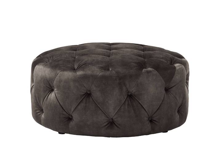 Polsterhocker Grotta 95 x 45 x 95cm Grau Samt Tomi: Dunkelgrau