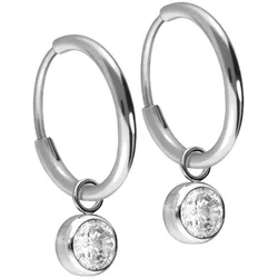 Titan Ohrclicker Creolen RUNDER KRISTALL