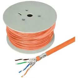 Helos Verlegekabel High Quality,Cat.7 Rohkabel, S/FTP, PiMF, LSZH, orange, 500m Trommel -Cat.7 Rohk (PiMF, S/FTP, CAT7, 500 m), Netzwerkkabel