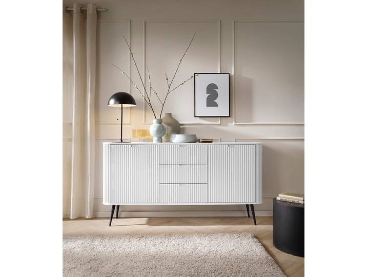 Designer Kommode Zelo - Weiß - Schwarz - Luxusbetten24