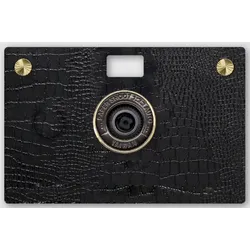 Paper Shoot Leder Textur Case Schwarz