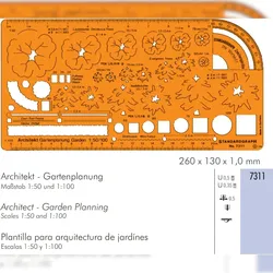 Standardgraph Schablone Architekt-Gartenplanung Maßstab 1:50 und 1:100