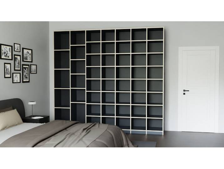 Offener Schrank nach Maß Premium Dekore Schwarz Multiplex Kante