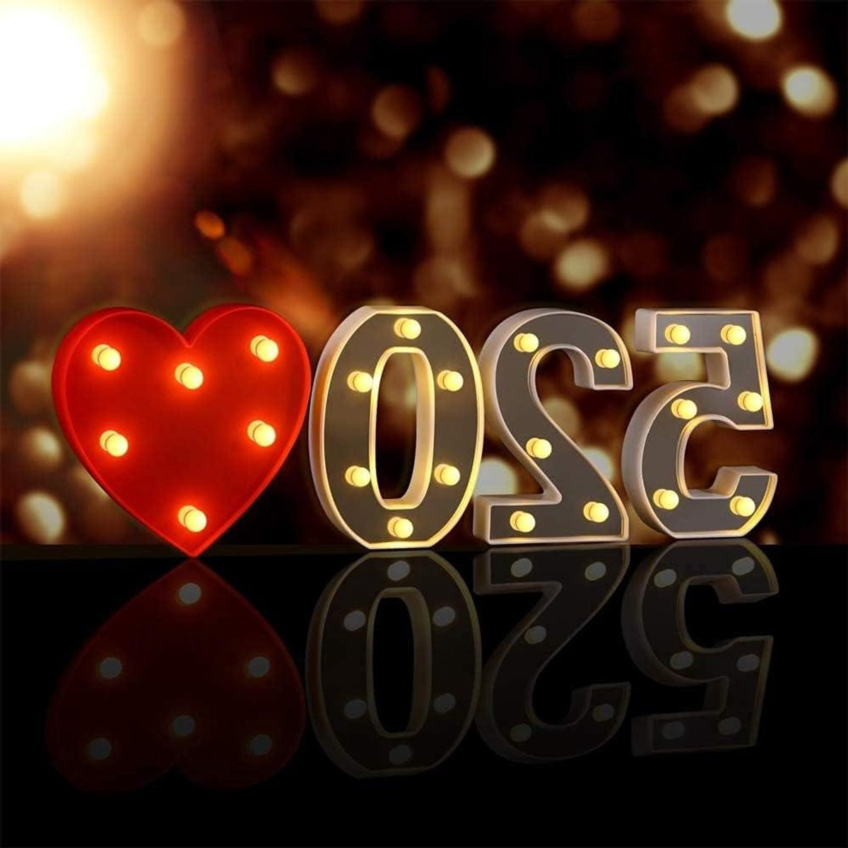 LED Letter Verlichting - Lichtgevend Alfabet - Decoratieve Nachtlamp op Batterijen - Geel