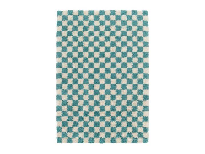 Tapis poils longs DAMIEN motifs damier