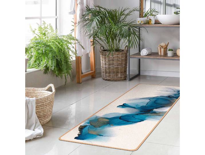 Läufer/Yogamatte Weg des Windes I 183 x 61cm Blau
