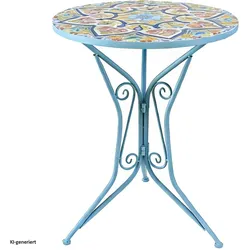 HTI-Living, Gartentisch + Balkontisch, Gartentisch Metall Türkis Tunis (55 x 68 cm)